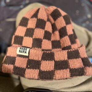 Pink and Brown Checkered Women's Hat